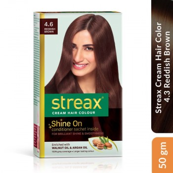 Streax Cream Hair Color 4.6 Reddish Brown, 50 gm